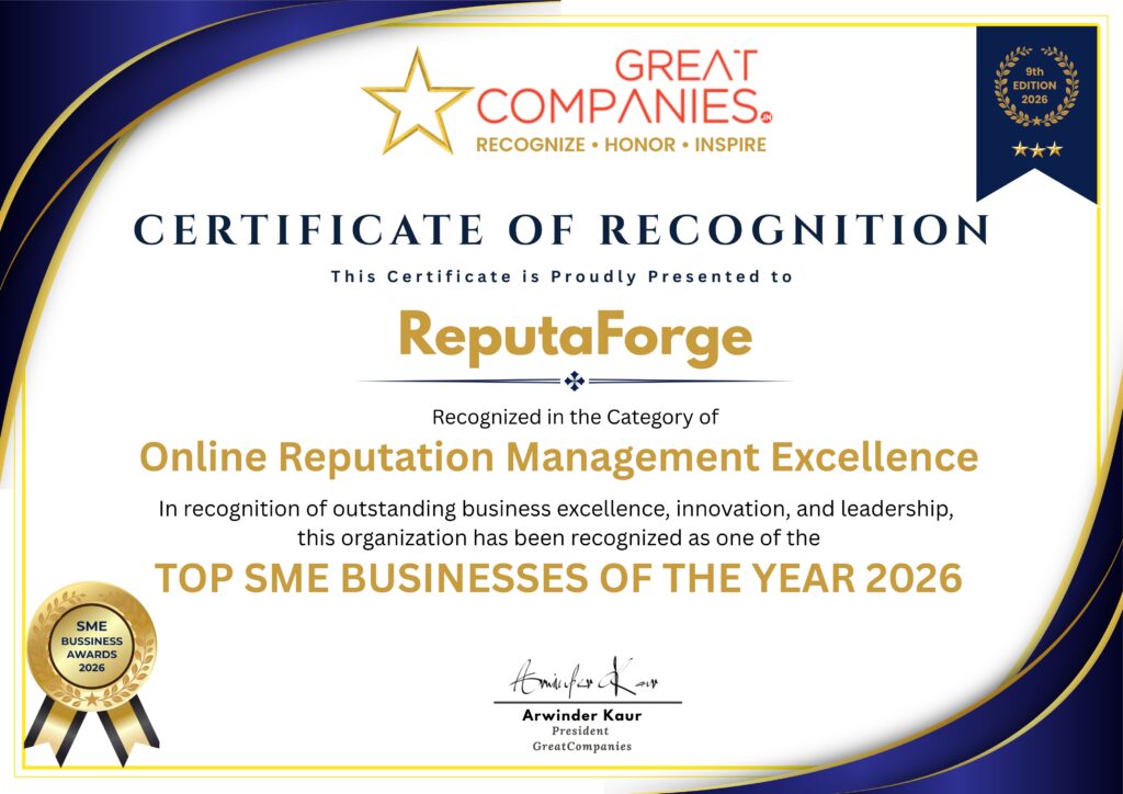 ReputaForge Wins Online Reputation Management Excellence Award