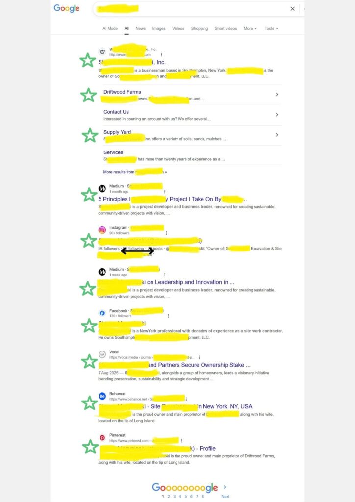 Removed Negative Results from 1st Google SERPs